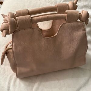 Anthropologie Soft Blush Knot-Handle Satchel